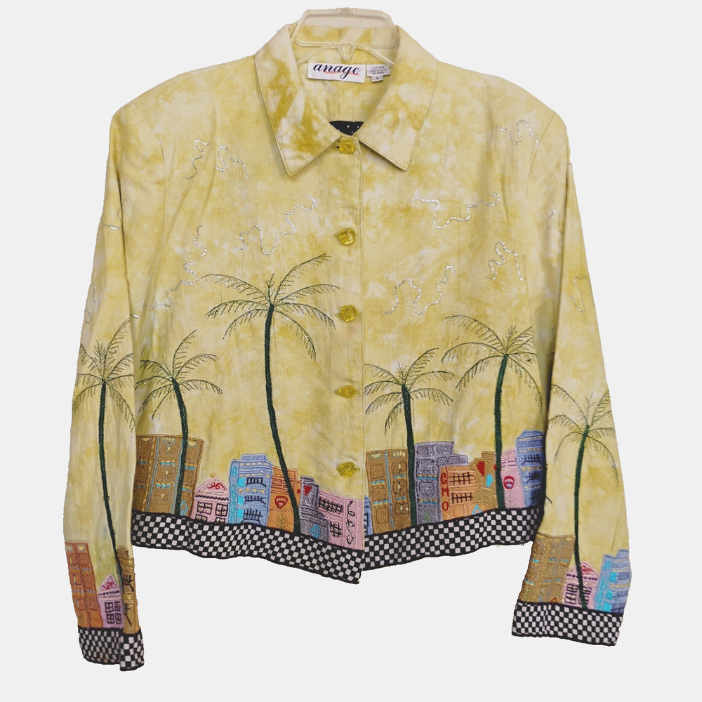 Vintage Anage Jacket City Scene Button up ~ Size L